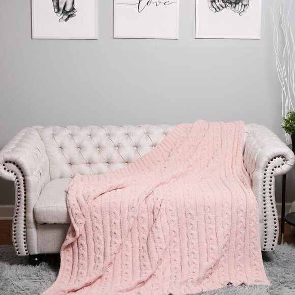 P/S Solid Cable Knitted pattern Luxury Soft Throw Blanket·50x60·Luxury· - Picture 9 of 9